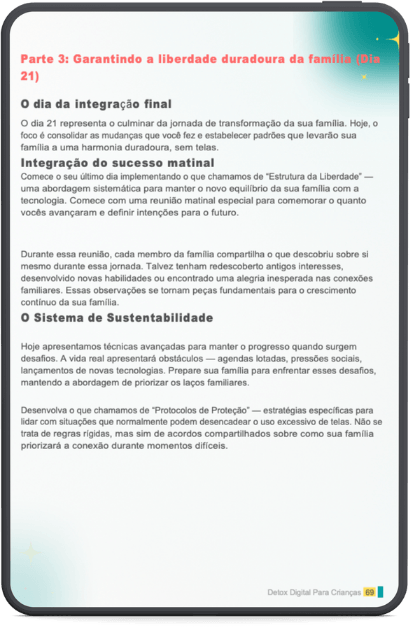 Mockup da Fase 5 — Sua nova liberdade familiar